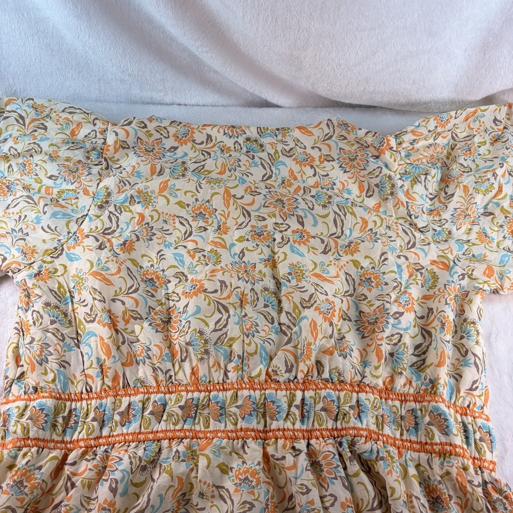Anthropologie LEA Cotton Puff Sleeve Midi Maxi Dress Boho Peasant Cottagecore 3X - Picture 8 of 10